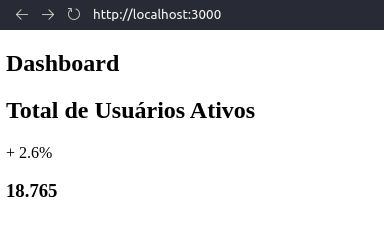 Screenshot da aplicação React e componente